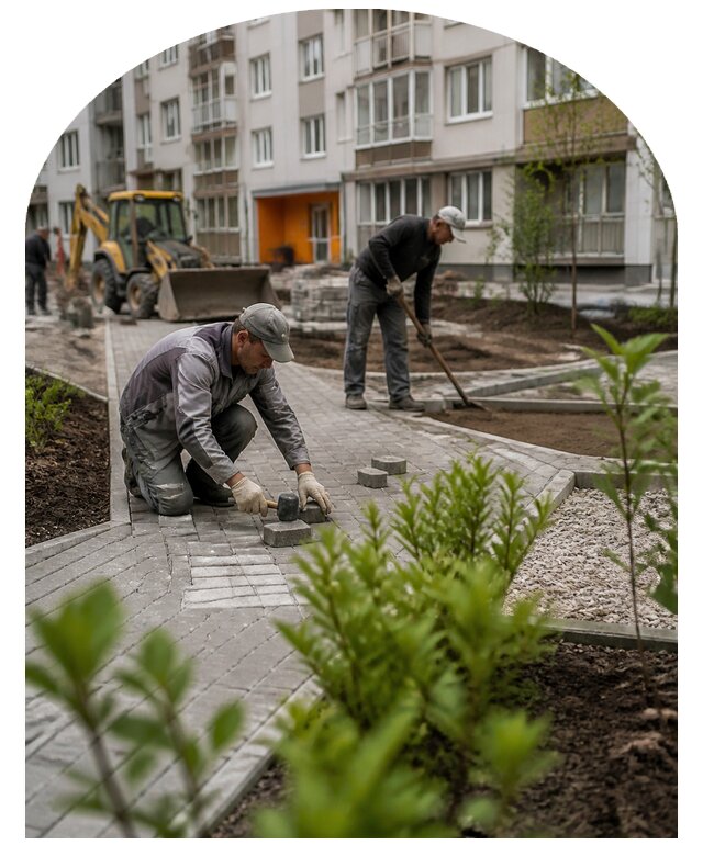 Благоустройство двора многоквартирного дома в Устях-Джегуте